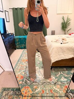 Reformation Wide Leg trousers / slacks  - camel